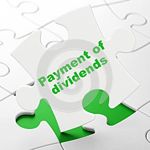 Currency concept: Payment Of Dividends on puzzle background