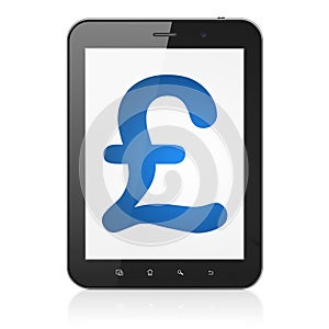 Currency concept: Pound on tablet pc computer