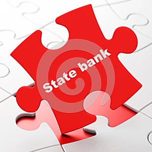 Currency concept: State Bank on puzzle background