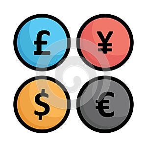 Currency exchange, currency notes Vector icon which can easily modify