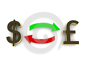 Currency exchange - dollar and pound