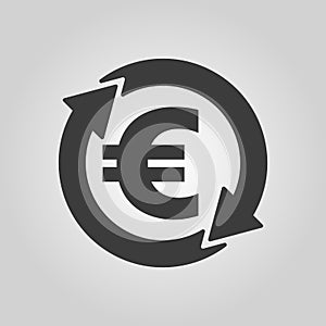 The currency exchange euro icon. Cash and money, wealth, payment symbol. Flat