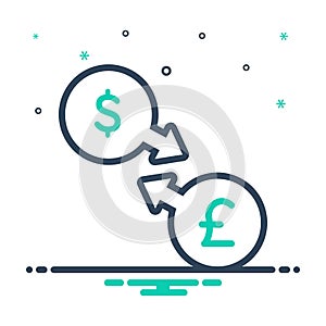 Mix icon for Currency Exchange, transfer and finance