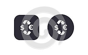 Currency exchange icon button vector illustration scalable vector design