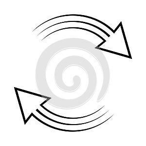 Currency exchange icon clockwise rotation vector circular arrows rotation sign exchange and update, circulation symbol