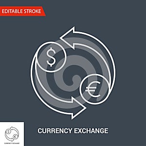 Currency exchange Icon. Thin Line Vector Illustration