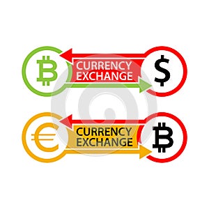 Currency exchange icon vector. Flat design.