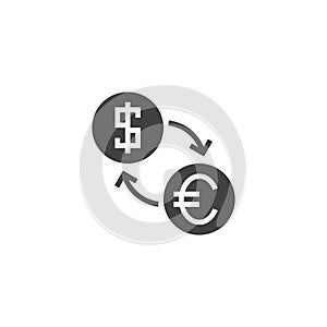 Currency exchange icon vector, solid logo, pictogram isolated