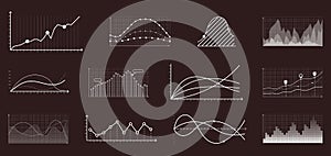 Currency grow chart. Finance and economic market analysis graphs