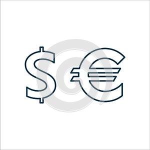 Currency Icon Vector Line Art