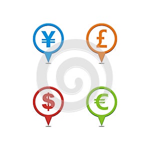 Currency map pointers