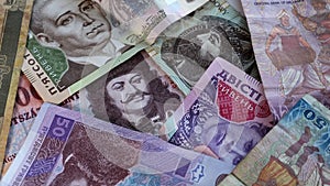 Currency mix PLN, LKR, KHR, HUF, UAH.