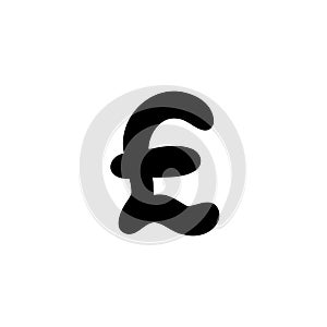 Currency money finance GBR Pound Sterling sign icon. Vector illustration hand made cartoon doodle photo