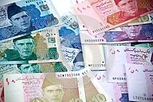 Currency notes in Pakistani Rupees