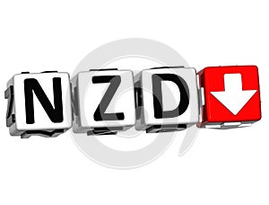 Currency NZD rate concept symbol button on white background