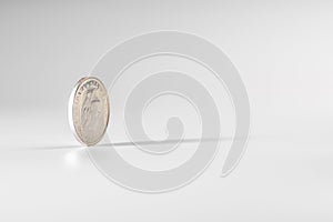 Currency rotating on white background, concept of American economy