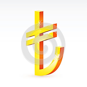 The currency sign of Turkish lira