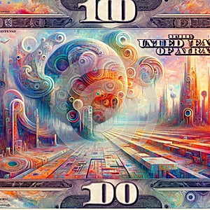 Currency from the Stars: AI-Enhanced 100 Dollar Bill with Alien Influence