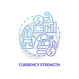 Currency strength blue gradient concept icon