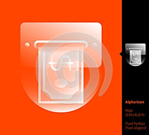 Currency symbol dollar bill alpha icon - vector illustrations for branding, web design, presentation, logo, banners. Transparent