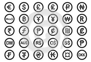 Currency symbol icons