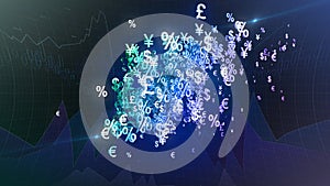 Currency symbols background