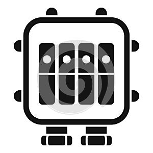 Current junction box icon simple vector. Electric switch