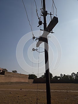 Electricity pols in Pakistan photo