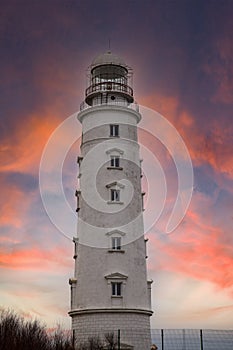 The current white Kherson lighthouse in Simferopol