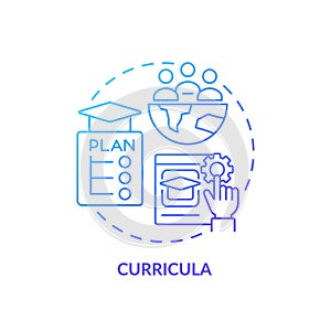 Curricula blue gradient concept icon photo