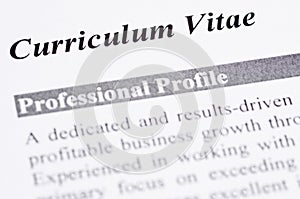 Curriculum Vitae photo