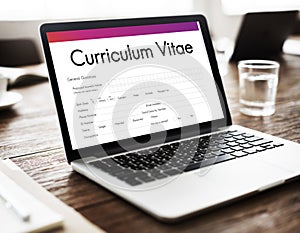 Curriculum Vitae Biography Form Concept