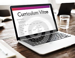 Curriculum Vitae Biography Form Concept photo