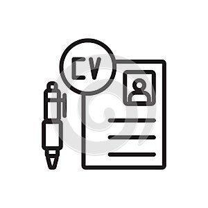 Curriculum vitae icon vector isolated on white background, Curriculum vitae sign