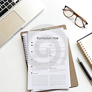 Curriculum Vitae isolated on white background