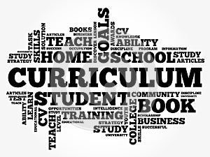 CURRICULUM word cloud collage, education concept background