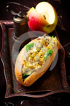 Curried chicken salad sandwich