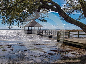 Currituck Heritage Park Gazebo over Glistening Water