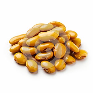 Curry Beans: A Vibrant Pile Of Yellow Beans On A White Background