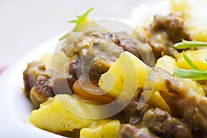 Curry beef and vegetable