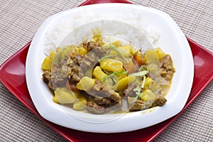 Curry beef and vegetable