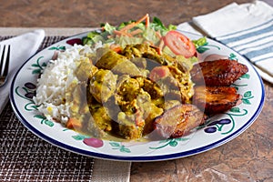Curry chicken plate photo