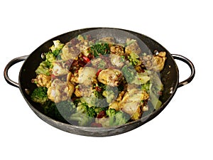 Curry chicken stirfry isolated photo