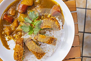 Curry pork chop rice