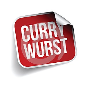 Curry wurst label red sticker
