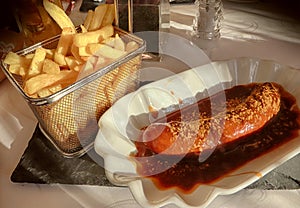 Curry wurst sausage, the most loved German fastfood