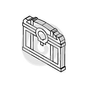 cursed chest isometric icon vector illustration