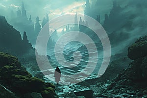 Cursed labyrinthine mists, challenging brave souls to find their way through the haze - Generative AI