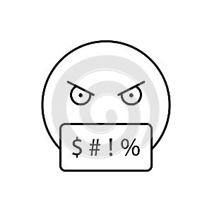 Cursing, emotions icon. Simple line, outline  expression of mood icons for ui and ux, website or mobile application