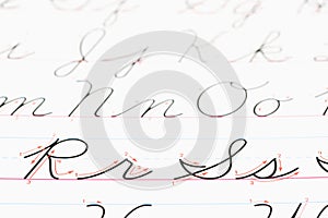 Cursive handwriting.